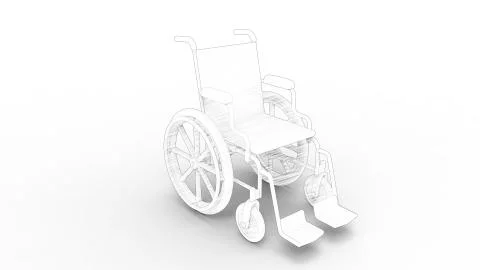 3d rendering of a computer generated model of a wheelchair Stock Illustration