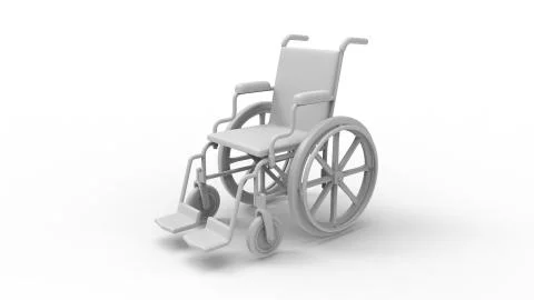 3d rendering of a computer generated model of a wheelchair Stock Illustration