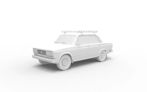 3d rendering of a computer generated model old vintage car isolated. Illustrazione stock