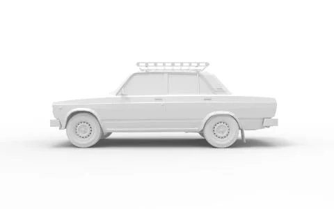 3d rendering of a computer generated model old vintage car isolated. Illustrazione stock