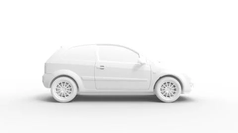 3D rendering of a computer generated model of a hatchback car isolated 스톡 일러스트