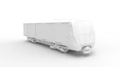 3D rendering of a computer generated model of a metro isolated Stockillustratie