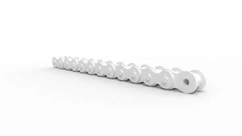 3D rendering of a computer generated model of a bicycle chain isolated Stock Illustration