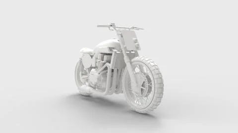 3D rendering of a computer generated model of a motorcycle isolated 스톡 일러스트