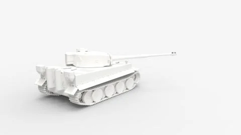 3d rendering of a computer generated model of a ww2 tank isolated 스톡 일러스트