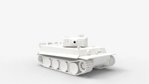 3d rendering of a computer generated model of a ww2 tank isolated Stock Illustration