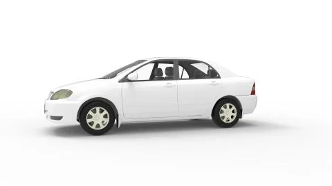 3D rendering of a computer generated model of a car vehicle isolated Stock Illustration