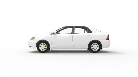 3D rendering of a computer generated model of a car vehicle isolated Stock Illustration