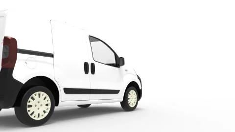 3D rendering of a computer generated model of a mini van isolated Stockillustratie