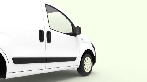 3D rendering of a computer generated model of a mini van isolated Stock Illustration