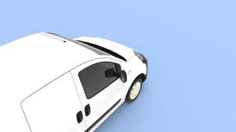 3D rendering of a computer generated model of a mini van isolated Stock Illustration