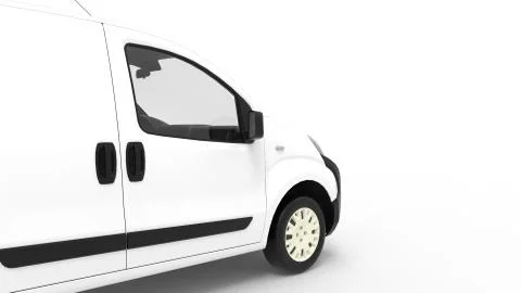 3D rendering of a computer generated model of a mini van isolated Illustrazione stock
