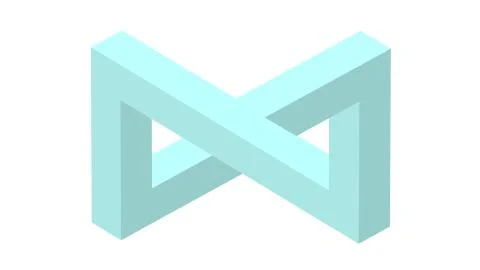 3D rendering of a computer generated optical Escher illusion Stock Illustration