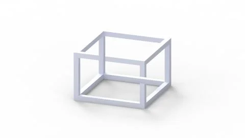 3D rendering of a computer generated optical Escher illusion Stock Illustration