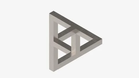 3d rendering of a computer generated optical illusion isolated Illustrazione stock