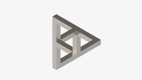 3d rendering of a computer generated optical illusion isolated Stock Illustration