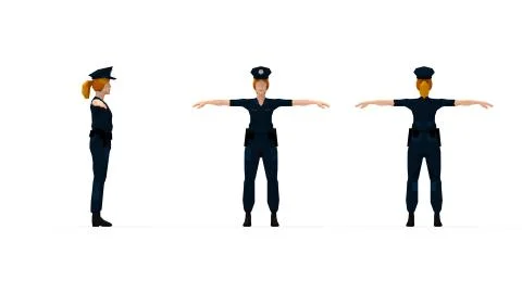 3D rendering of a computer generated police officer isolated Illustrazione stock