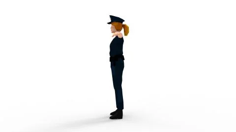 3D rendering of a computer generated police officer isolated Illustrazione stock