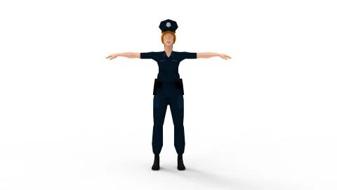 3D rendering of a computer generated police officer isolated Illustrazione stock