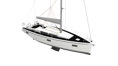 3d rendering of a computer generated sailboat isolated in white studio Stock Illustration