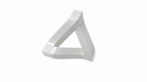 3D rendering of a computer generated triangle optic illusion Escher. Stock Footage 124491707