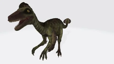 A 3D rendering of a computer-generated Troodon dinosaur isolated on a white b 스톡 일러스트