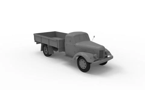 3d rendering of a computer generated vintage old pick up lorry truck Stock Illustration