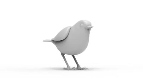 3d rendering of a computer model bird isolated in white background Stock Illustration