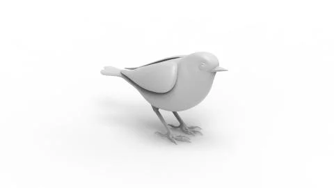 3d rendering of a computer model bird isolated in white background 스톡 일러스트