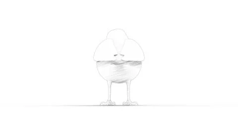 3d rendering of a computer model bird isolated in white background Stock Illustration