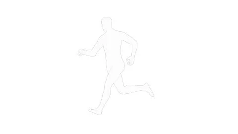 3D rendering of a computer model human running isolated Stock Illustration