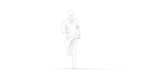 3D rendering of a computer model human running isolated Stock Illustration