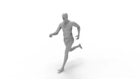 3D rendering of a computer model human running isolated Stock Illustration