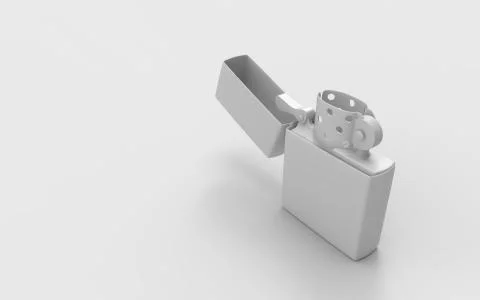 3d rendering of a computer model lighter isolated on bright background Illustrazione stock