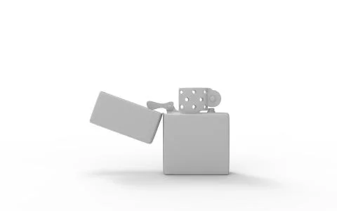 3d rendering of a computer model lighter isolated on bright background Stock Illustration