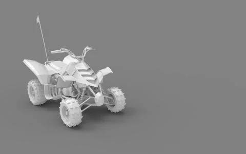 3d rendering of a computer model quad atv offroad vehicle isolated Stock Illustration