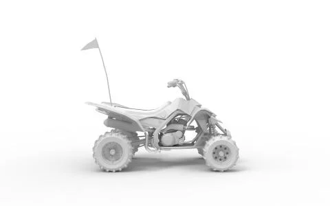 3d rendering of a computer model quad atv offroad vehicle isolated Stock Illustration