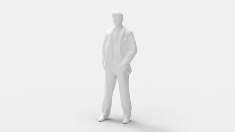 3d rendering of a computer moodel man posing isolated Ilustração Stock