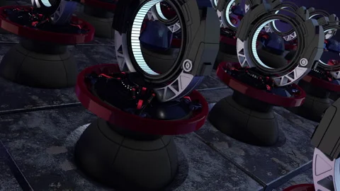 3d Rendering Of Computer Mouse On Futuristic Background Stock Footage 258164932