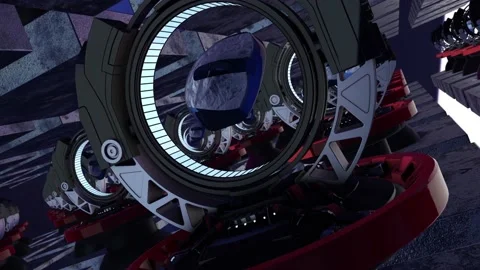 3d Rendering Of Computer Mouse On Futuristic Backg Stock Footage 258307886