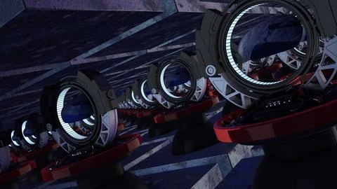 3d Rendering Of Computer Mouse On Futuristic Background Stock Illustration