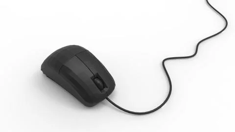 3D rendering of a computer mouse isolated in white studio background Stock Illustration