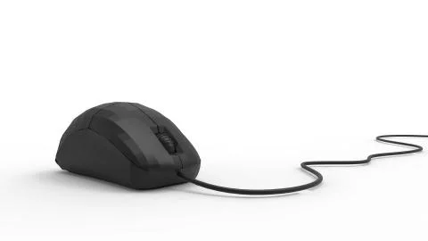 3D rendering of a computer mouse isolated in white studio background Stock Illustration