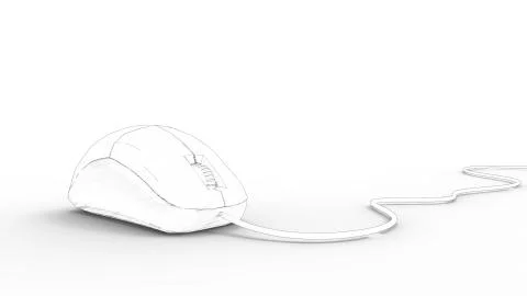 3D rendering of a computer mouse isolated in white studio background Stock Illustration