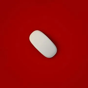 3D RENDERING OF COMPUTER MOUSE FROM TOP VIEW Stock Illustration