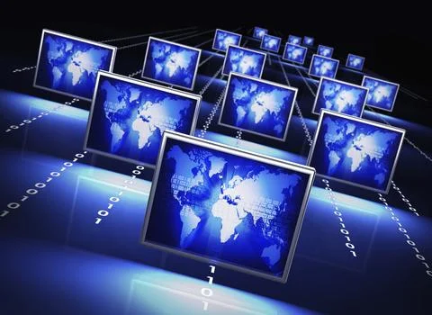 3D rendering of a computer network concept 스톡 일러스트