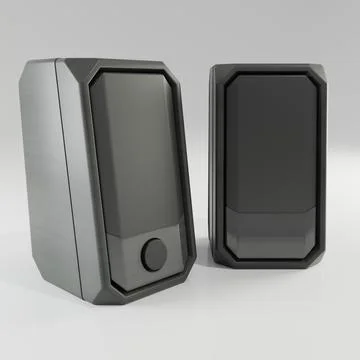 3D rendering computer speakers on white background Stock Illustration