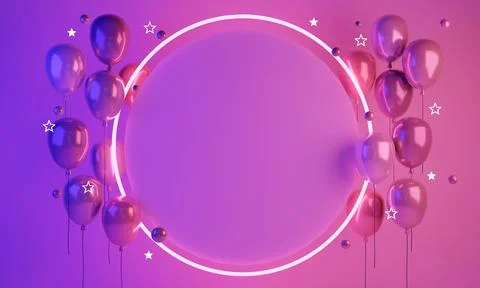 3D Rendering concept of birthday valentine wedding party event background o.. Stock Illustration