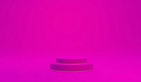 3D rendering concept of blank podium in purple velvet violet theme for comm.. Stock Illustration