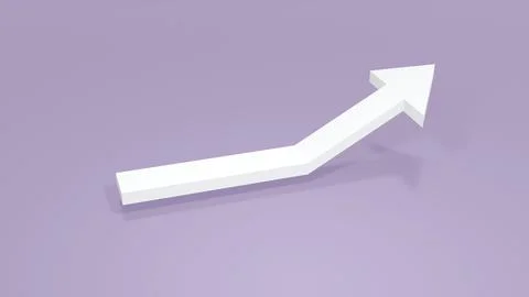3D Rendering concept of business concept: an isolated arrow icon pointing u.. Stock Illustration